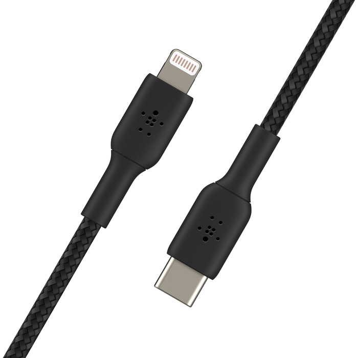 Black 2m Lightning to USB-C Fast Charge Cable — Standard