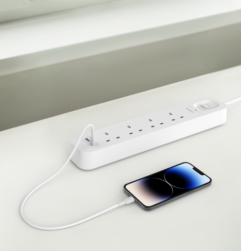 Surge Protector with USB-C and USB-A Ports (4 Outlet with 1 USB-C & 1 ...