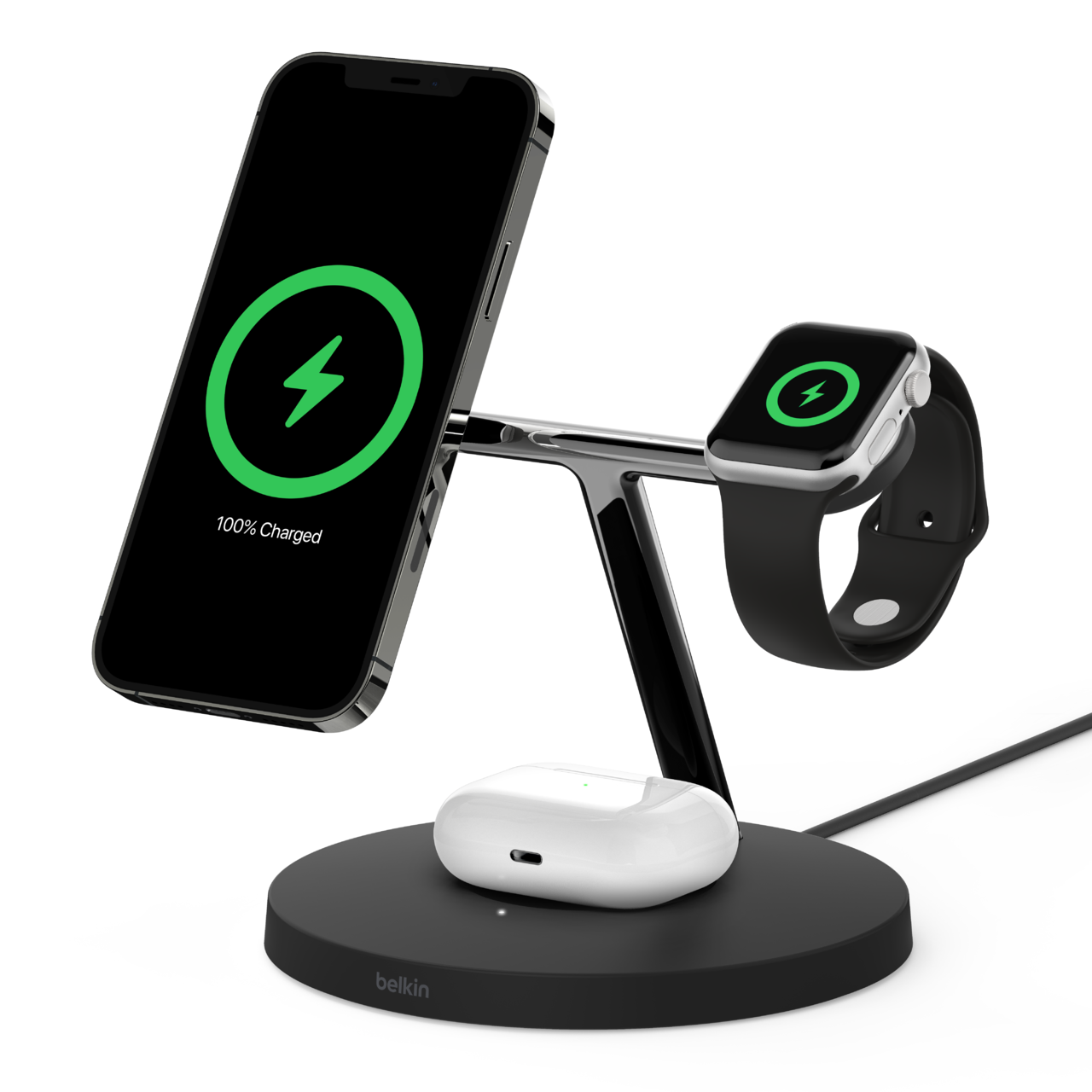 Belkin Boost Charge Pro 3-in-1 Wireless Charger with MagSafe - Black