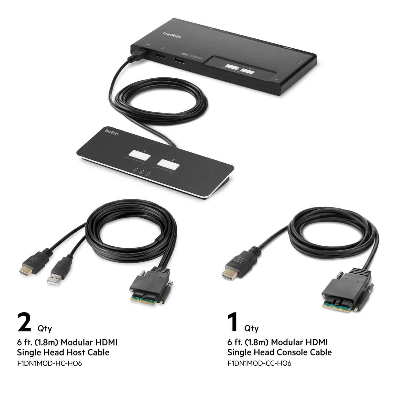 2-Port Single Head HDMI Modular Secure KVM Switch | Belkin